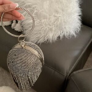Silver Beaded Evening Bag